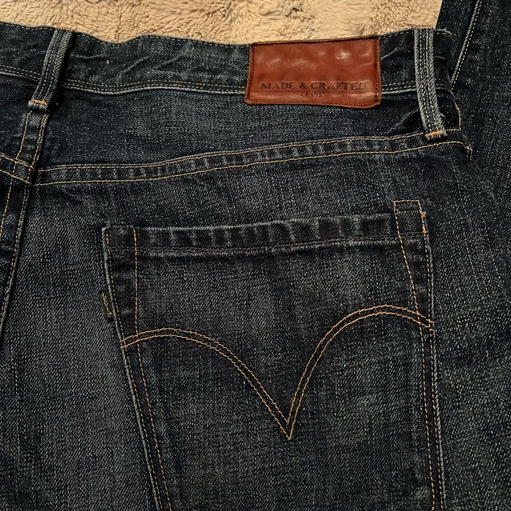 🇺🇸 Levi's Made & Crafted Jeans Straight Button Fly Mens 34X34 Made In USA - Picture 6 of 10
